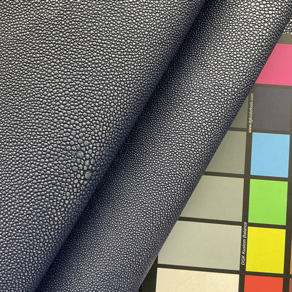 Opulence in Midnight | Faux Leather Vinyl Upholstery Fabric | Medium Pebbled Grain | Workable | 54" Wide | By the Yard