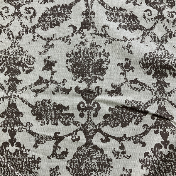 Jack in Mushroom | Home Decor Fabric | Leafy Scrollwork in Brown Off White | Kaufmann | 54" Wide | By the Yard