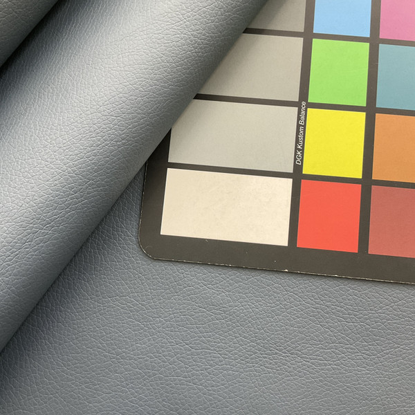 Pinnacle in Blue | Faux Leather Vinyl Upholstery Fabric | Light Pebbled Grain | Solid Navy Blue | 54" Wide | By the Yard