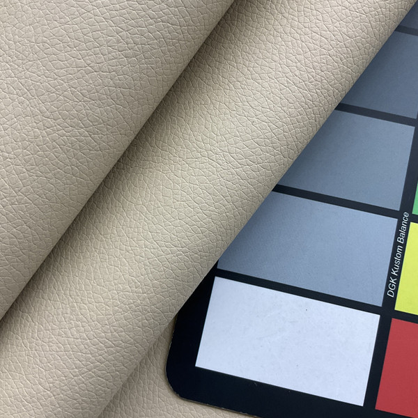 Dillon in Buff Tan | Faux Leather Vinyl Upholstery Fabric | Light Grain | Matte | Workable | 54" Wide | By the Yard