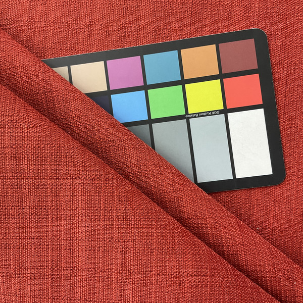 Modern Canvas in Pomegranate | Upholstery Fabric | Warm Red Slub Weave | Heavy Weight | 54" Wide | Sold BTY