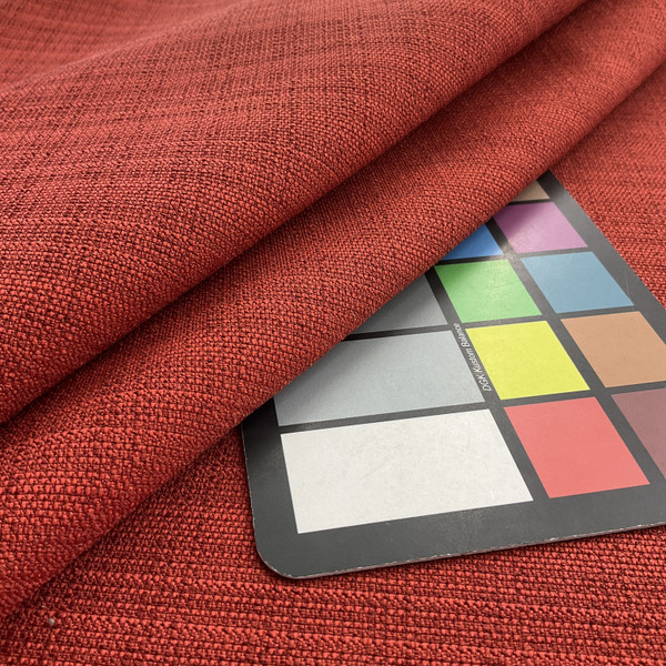 Modern Canvas in Pomegranate | Upholstery Fabric | Warm Red Slub Weave | Heavy Weight | 54" Wide | Sold BTY