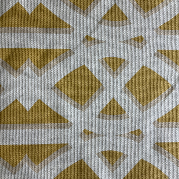 Elton in Yolk | Home Decor Fabric | Yellow / White Lattice | P/Kaufmann | Drapery | 54" Wide | By the Yard