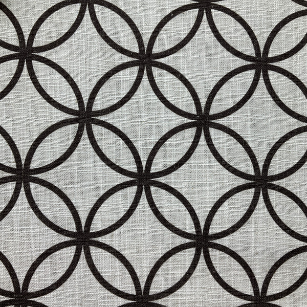 Bristol in Brown | Home Decor Fabric | Circle Geometric in Brown / Off White | Medium Weight | 54" Wide | By the Yard