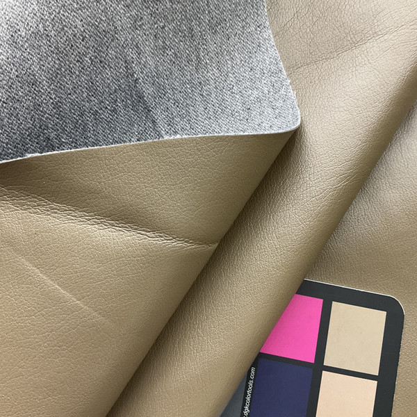 Castillo in Quarry | Dark Greyish Taupe Matte Texture  Faux Leather Upholstery Vinyl Fabric | Midweight | Indoor Furniture | Knit Backed  | 54" Wide | Sold BTY