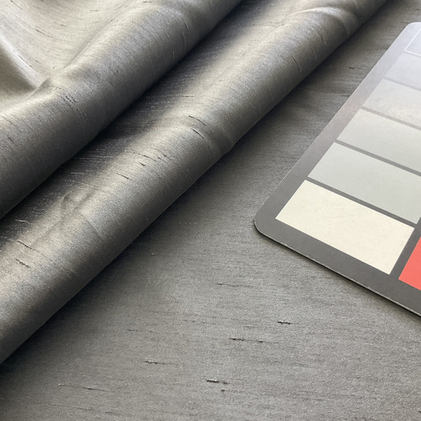 2.25 Yard Piece of Dark Grey Slub | Drapery Fabric | 110" Wide | By the Yard
