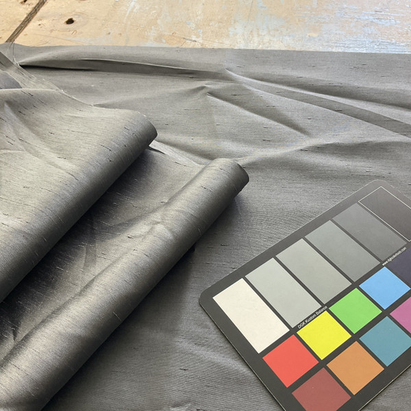 2.25 Yard Piece of Dark Grey Slub | Drapery Fabric | 110" Wide | By the Yard
