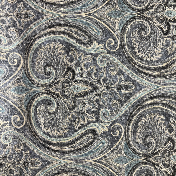 2.75 Yard Piece of Waverly Quiet Place Paisley Basketweave Ink | Medium/Heavyweight Basketweave Fabric | Home Decor Fabric | 54" Wide | FDC0123-0823833-REM2