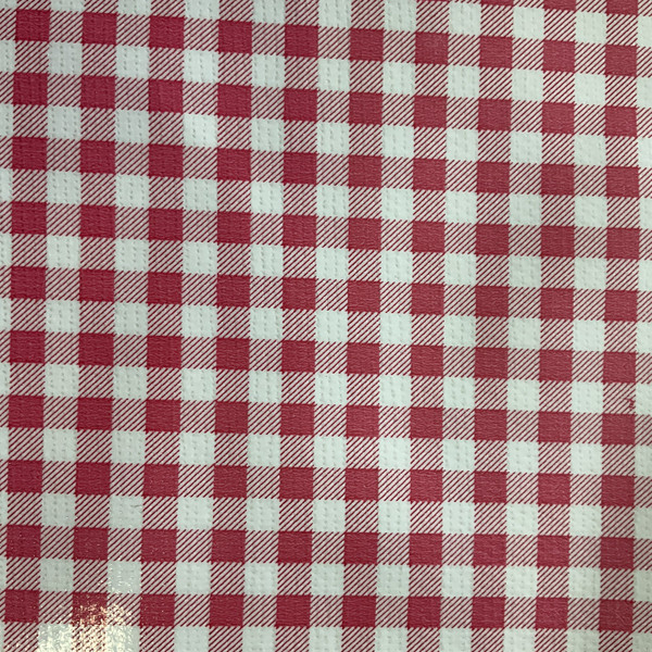 Pink Gingham Oilcloth | Vinyl Oilcloth Table Cloth Fabric | 46" Wide | By The Yard