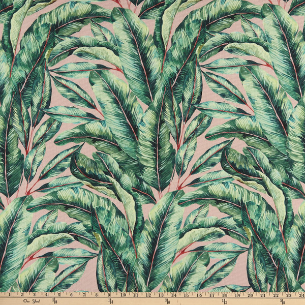 1.25 Yard Piece of Terrasol Frond Outdoor Acrylic Blush | Medium/Heavyweight Outdoor Fabric | Home Decor Fabric | 54" Wide