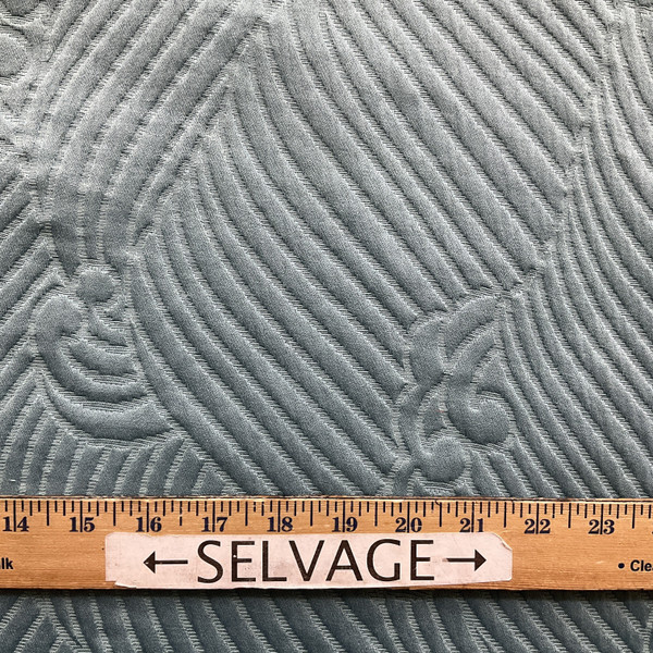 Tsunami in Aqua Blue | Pre Quilted Metalasse Upholstery Fabric | Wave Design | Heavyweight | 70% Cotton / 30% Poly | 54" Wide | By the Yard