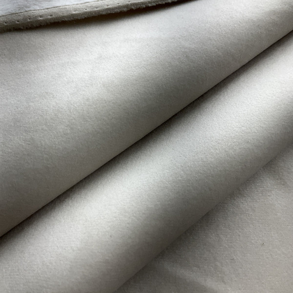 Silky Velvet in Bone Off-White | Upholstery Fabric | Heavy Weight | Felt-Backed | 54" Wide | By the Yard