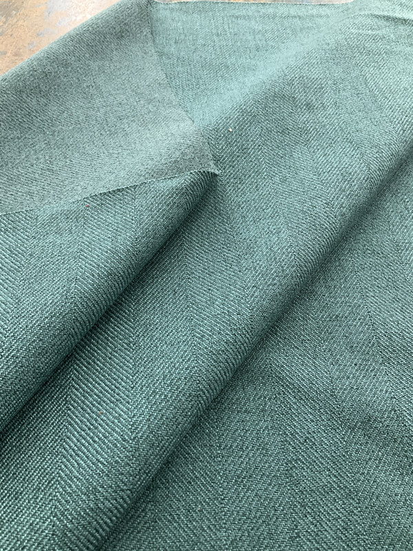 Belem in Cayman | Upholstery Fabric | Herringbone Weave in Teal Green | Medium Weight | 54" Wide | By the Yard