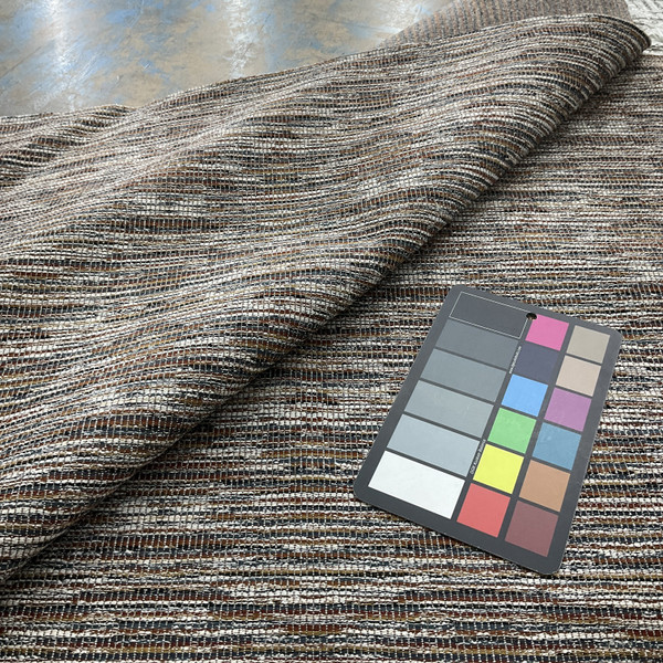 Rags to Riches in Adobe | Upholstery Fabric | Variegated Striation in Grey / Burnt Orange / Gold / White | Heavyweight | 54" Wide | By the Yard