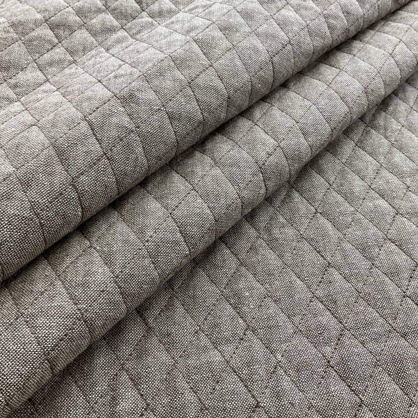 Baron Quilt in Peat | Pre Quilted Upholstery Fabric | Diamonds in Brown | Heavyweight | 54" Wide | By the Yard