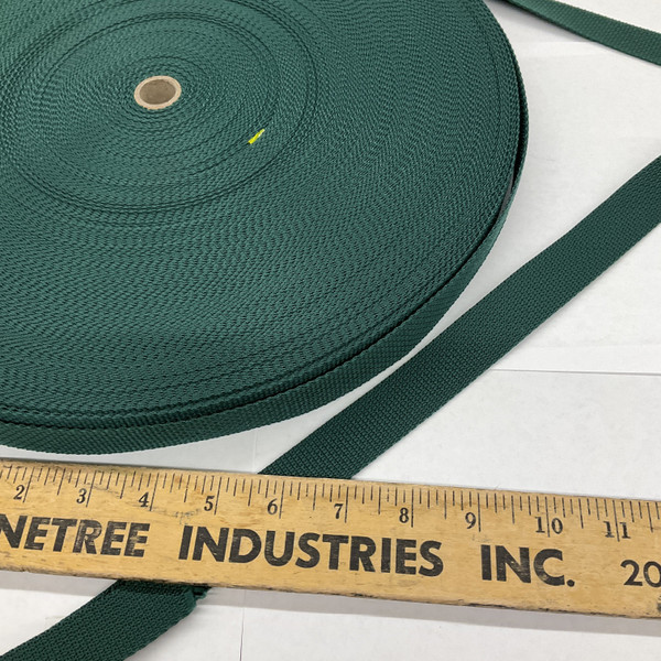 1 Inch Hunter Green Polyester Webbing / binding / Bag Strap | By The Yard