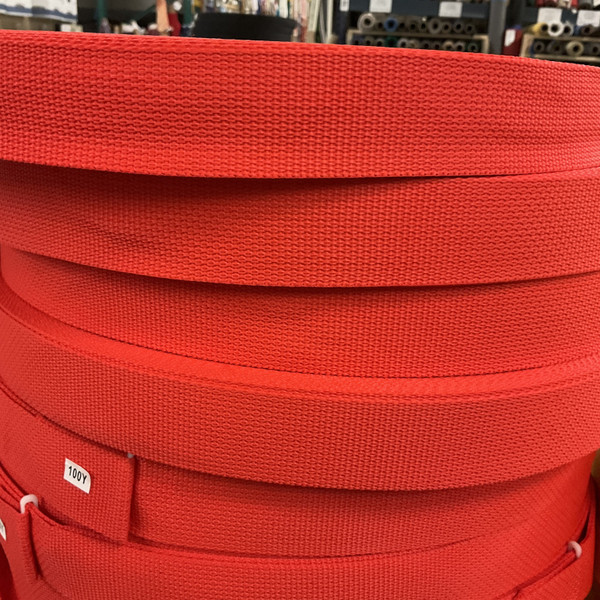 1.5 Red Lightweight Woven Polypropylene Webbing | Bag Strapping | Edging