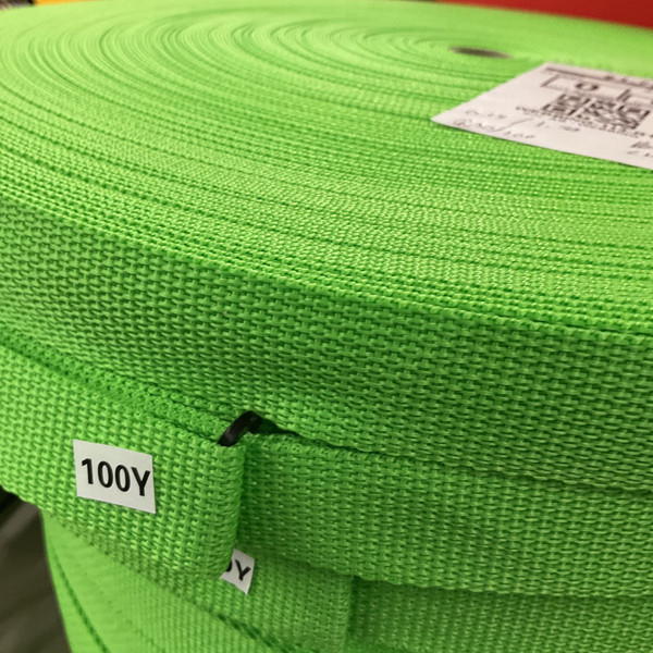 1 Inch Lime Green Polyester Webbing / binding / Bag Strap | By The Yard
