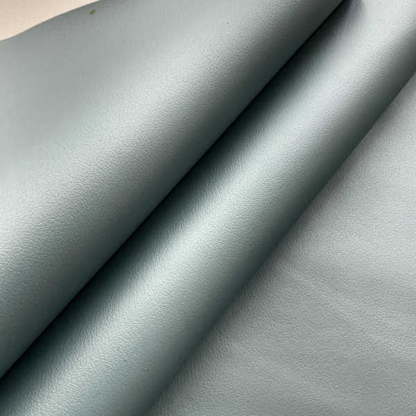 Silica in Aqua | Faux Leather Vinyl Upholstery Fabric | Smooth | Matte | Thing and Flexible | 54" Wide | By the Yard