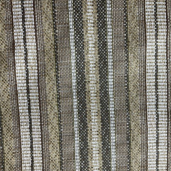 Softy in Linen | Jacquard Upholstery Fabric | Stripes in Brown / Tan / White | Heavy Weight | 54" Wide | By the Yard