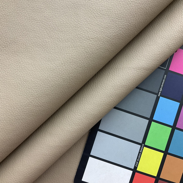 Dillon in Balsa   | Cool Grey Brown Taupe  Matte Texture  Faux Leather Upholstery Vinyl Fabric | Midweight | Indoor Furniture | Knit Backed  | 54" Wide | Sold BTY