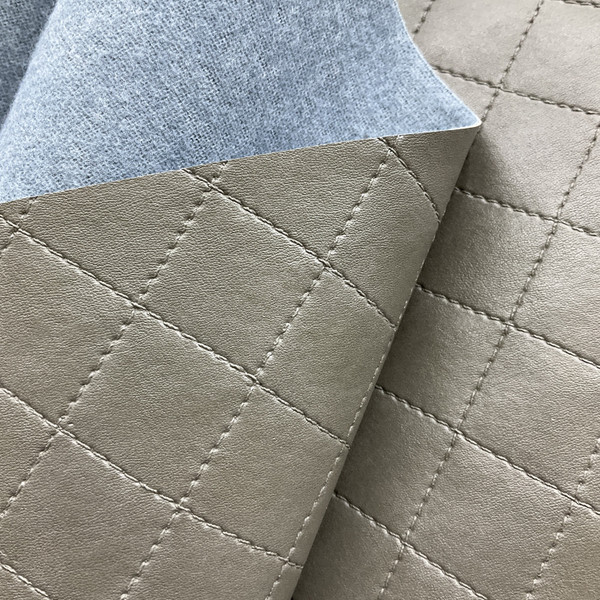 Quilted Diamonds in Dark Brown | Faux Leather Vinyl Upholstery Fabric | Matte | Workable | 54" Wide | By the Yard
