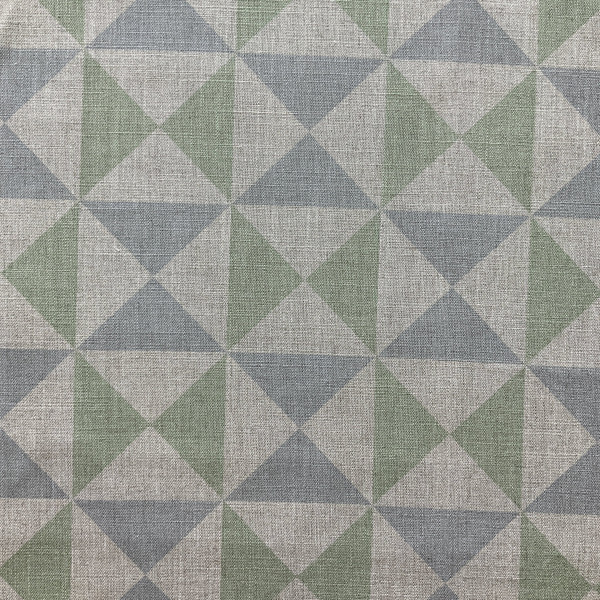 Quartic in Matcha | Home Decor Fabric | Geometric in Green / Grey / Tan | Linen Like | Medium Weight | 54" Wide | By the Yard