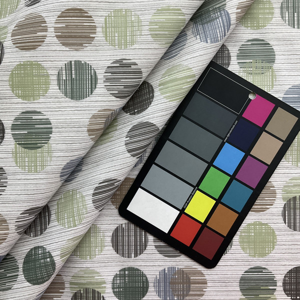 Silica in Bauble | Upholstery Vinyl Fabric | Geometric Design in Blue / Green / Grey | High Performance   | Knit back |  Medium weight | 54 Inch WIde | Sold BTY