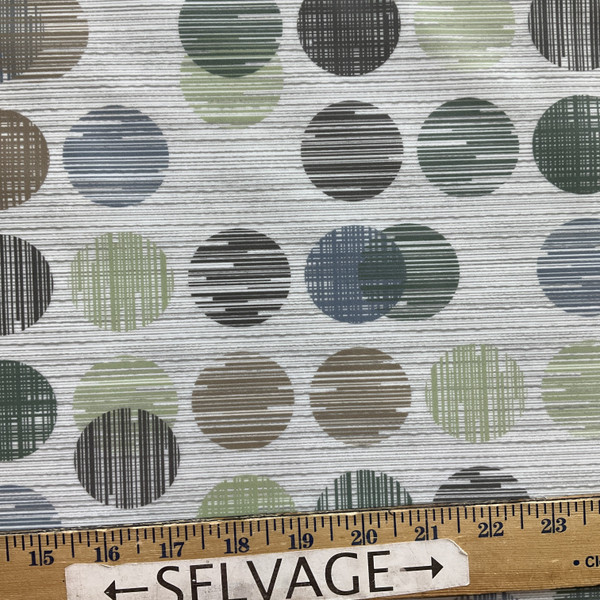 Silica in Bauble | Upholstery Vinyl Fabric | Geometric Design in Blue / Green / Grey | High Performance   | Knit back |  Medium weight | 54 Inch WIde | Sold BTY