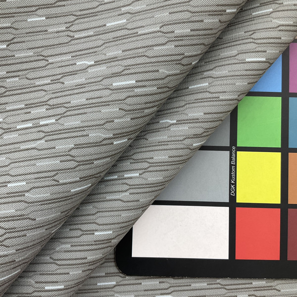 Level in Slate  | Upholstery Vinyl Fabric  | Geometric Design in Grey / Light Blue | High Performance | Knit back | Heavyweight | 54 Inch WIde | Sold BTY