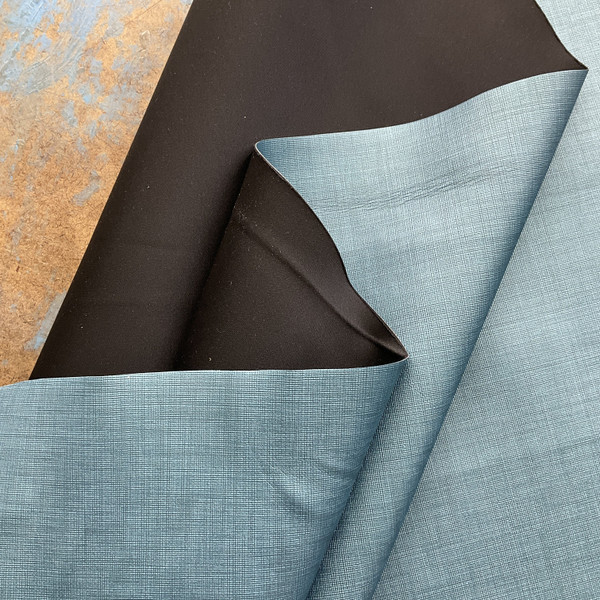 Woven Texture in Ocean Blue | Faux Leather Vinyl Upholstery Fabric | Workable | 54" Wide | By the Yard