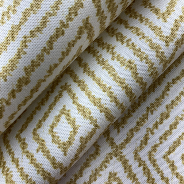 Peyton Pearl in Sunshine |  Gold Diamond Geometric Printed Home Decor Fabric | Upholstery | Felt Backed | 54" Wide | Sold BTY
