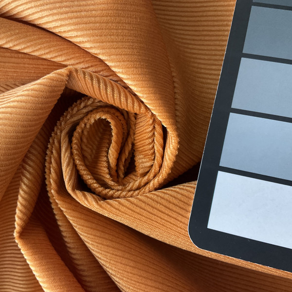 The Cord in Apricot | Upholstery Fabric | Corduroy in Solid Orange | Heavyweight | 54" Wide | By the Yard
