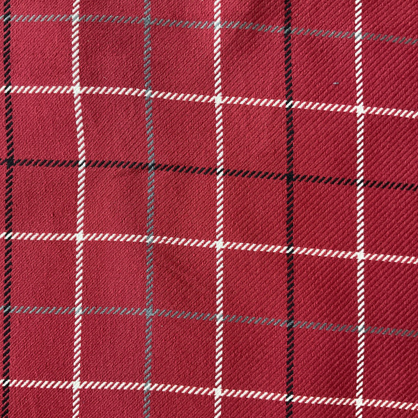 Tallyho in Cranberry |  Red,  Black, White  Windowpane Plaid  Woven Upholstery Fabric |   Heavyweight | Home Decor |  54" Wide | Sold BTY