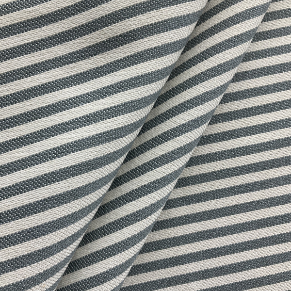 Pencil Stripes in Slate Blue / White | Upholstery Canvas / Slipcover Fabric | Medium Weight | 54" Wide | By the Yard