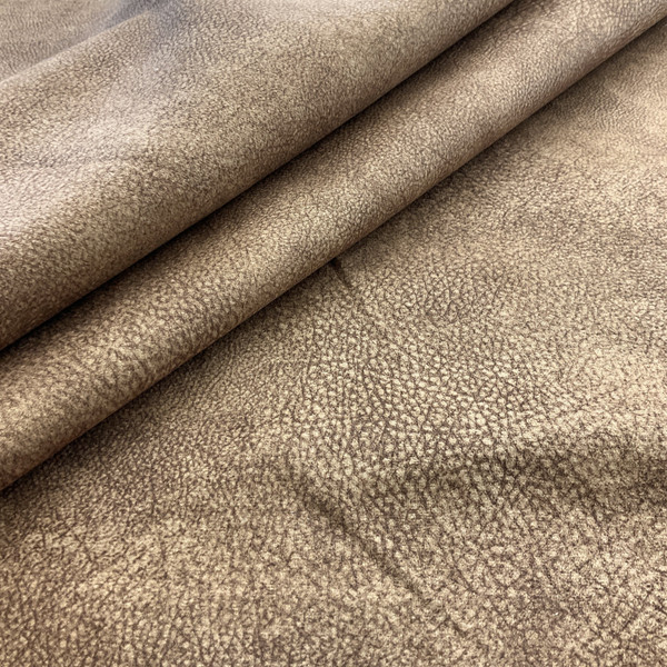 Wrangler in Saddle   | Brown Textured Microfiber Upholstery Fabric | Midweight Home Decor |  Flannel Backed | Slipcovers | 54 inch | Sold BTY