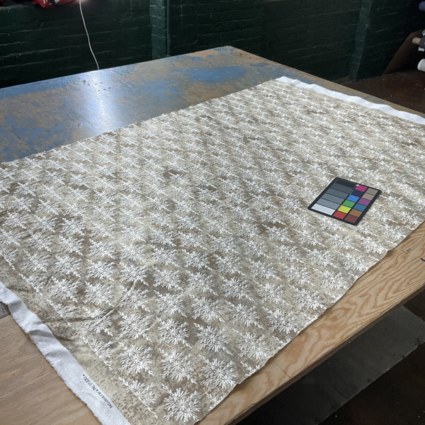 Asterisk in Driftwood | Home Decor Fabric | Embroidery on Mottled Background | Tan / Brown / Grey / Off White  | P/K Lifestyles | Medium Weight | 54" Wide | By the Yard