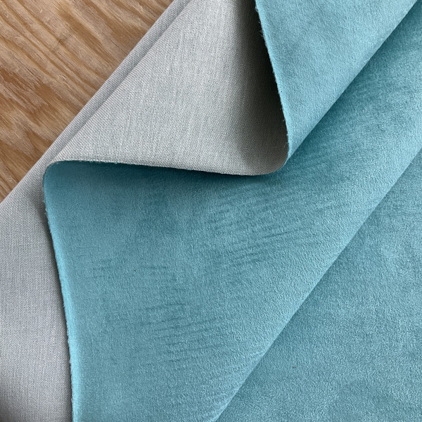 Unisuede in Turquoise   | Aqua Microsuede Woven Upholstery Fabric |  Medium weight | Home Decor | 100% Olefin |  54" Wide | Sold BTY
