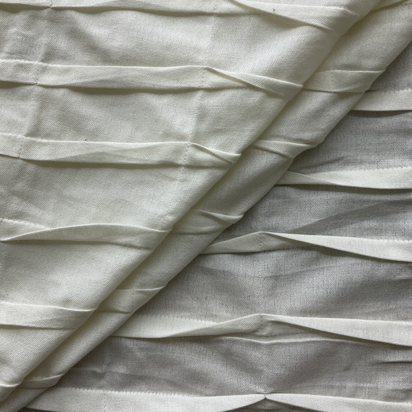 Overview in Pearl / Off White | Drapery Fabric | Pleated Design | Lightweight | Cotton / Wool | 54" Wide | By the Yard