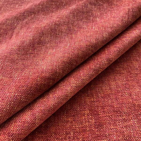 Electra in Pimento | Chenille Upholstery Fabric | Red / Gold | Heavyweight | 54" Wide | By the Yard