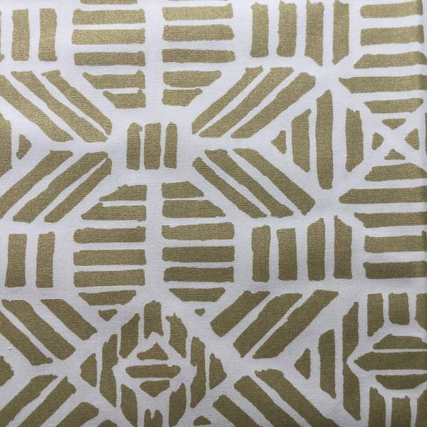 2.3 Yard Piece of Tribal Geometric in Golden Tan | Upholstery / Drapery Fabric | 54" Wide | BTY