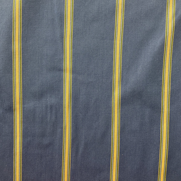 Antilles in China Blue | Upholstery Canvas / Slipcover Fabric  | Twill Weave Stripes in Blue / Yellow / Green | Poly/Cotton Blend | Kaufmann | 54" Wide | By the Yard