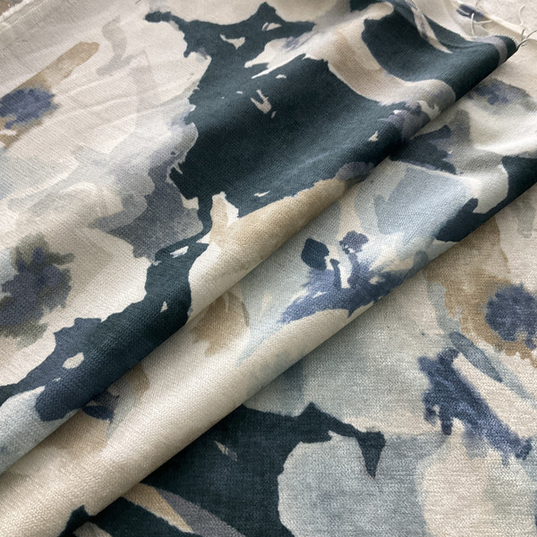 1.25 Yard Piece of Richloom Digital Rhiannon Velvet Midnight | Medium/Heavyweight Velvet Fabric | Home Decor Fabric | 55" Wide
