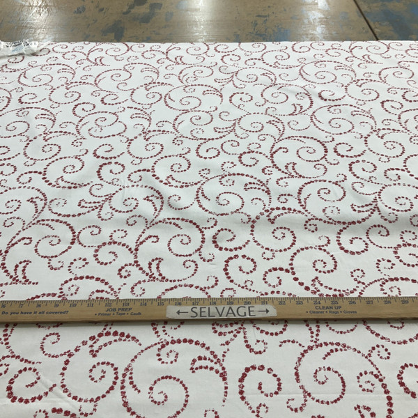 PREMIER SCROLL In Color LIPSTICK Printed home Decor Fabric | By the Yard