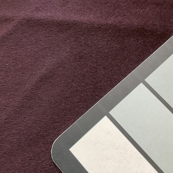 2.75 Yard Piece of Dark Burgundy Coating Wool | Wool / Poly Blend | Soft Brushed Twill Weave with Slight Sheen | 20oz | 60" Wide  | DYE LOTS MAY VARY | COATWOOL-117-REM43