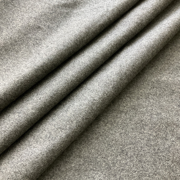 2.25 Yard Piece of Lighter Heathered Grey Coating Wool | Wool / Poly Blend | Soft Felted | 20oz | 60" Wide  | DYE LOTS MAY VARY | COATWOOL-110-REM16