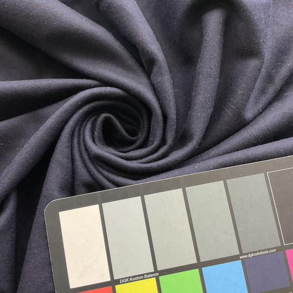 2 Yard Piece of Dark Navy Blue Coating Wool | Wool / Poly Blend | Soft Flat Felt | 20oz | 60" Wide | DYE LOTS MAY VARY | COATWOOL-112-REM9