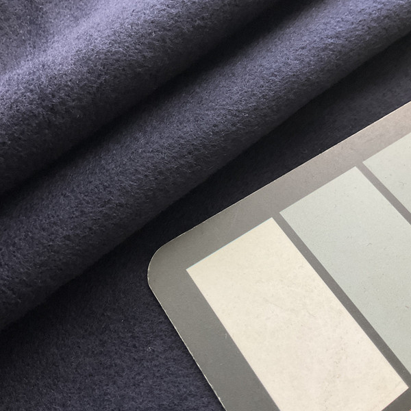 2.25 Yard Piece of Navy Blue Coating Wool | Wool / Poly Blend | Felted Finish Front and Back | 20oz | 60" Wide | DYE LOTS MAY VARY