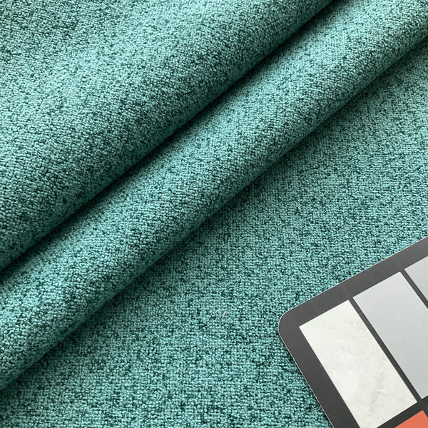 Cortlandt in Capri | Upholstery Fabric | Speckled Two Tone Teal | 100% Polyester | Nassimi Brand | 54" Wide | By the Yard