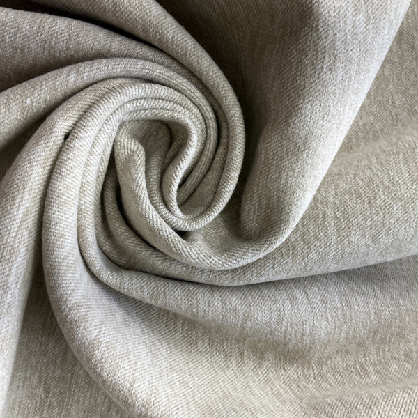 Franklin in Palisade | Upholstery Fabric | Microfiber Twill | Heathered Off White Beige | 100% Polyester | Heavy Weight | Nassimi | 54" Wide | By the Yard